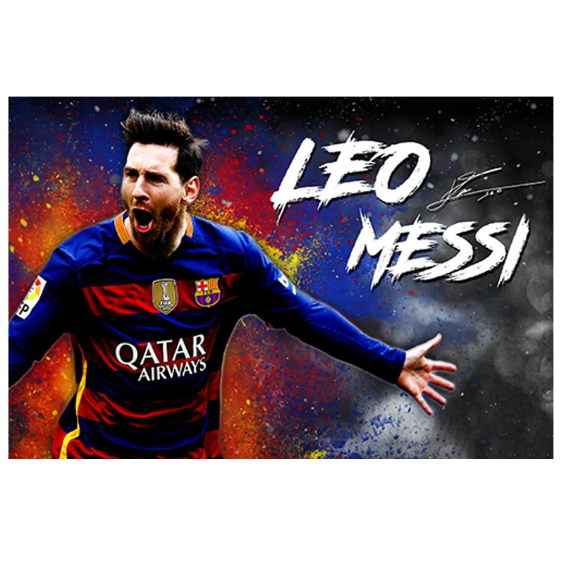 

Football Sport Star Leo Messi Canvas Poster and Print Sports Art Banner Football Fan Kids Wall Decor Home Decoration Cuadros
