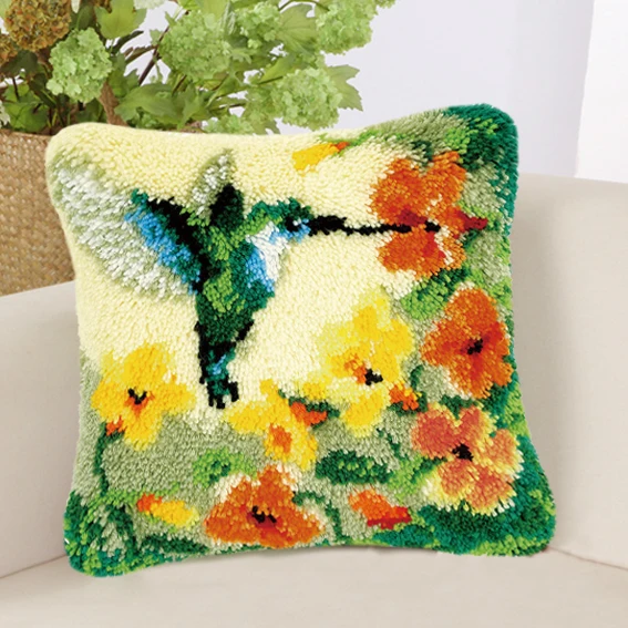 Borduurpakket Kussen вышивка посылка Подушка Klink Haak Kleed Bloemen защелка крюк наборы Diy Smyrna Knooppakket Сделай Сам AA