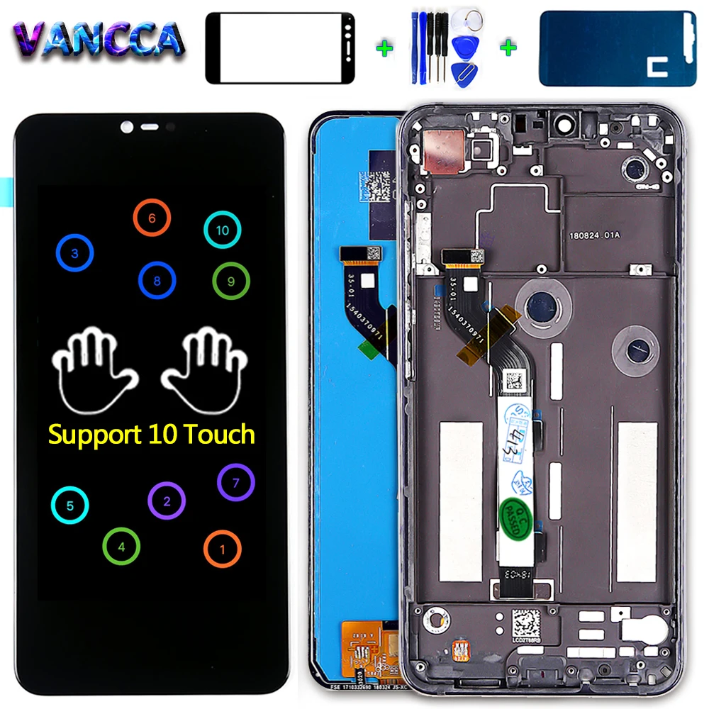 

ЖК-дисплей Vancca 6,26 дюйма для Xiaomi MI 8 Lite 1080*2280, сенсорный экран с дигитайзером в сборе для Xiaomi MI 8X, рамка 10, MultiTouch