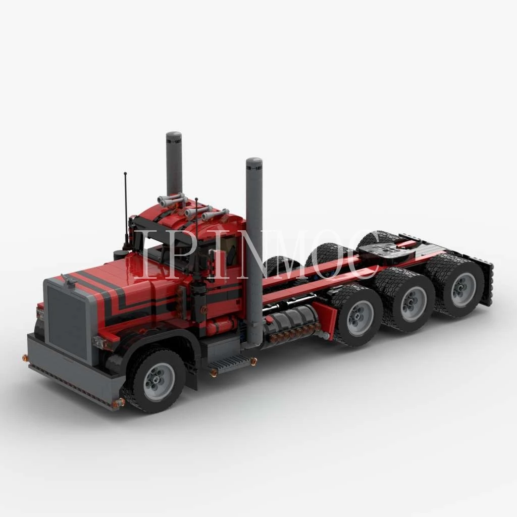 

Technology building block moc-4533 truck head and dump truck trailer can be lifted and assembled remotely toy boy birthday gift