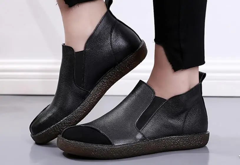 Женские ботинки новинка 2020 Дизайнерская кожаная обувь ручной работы осень/зима