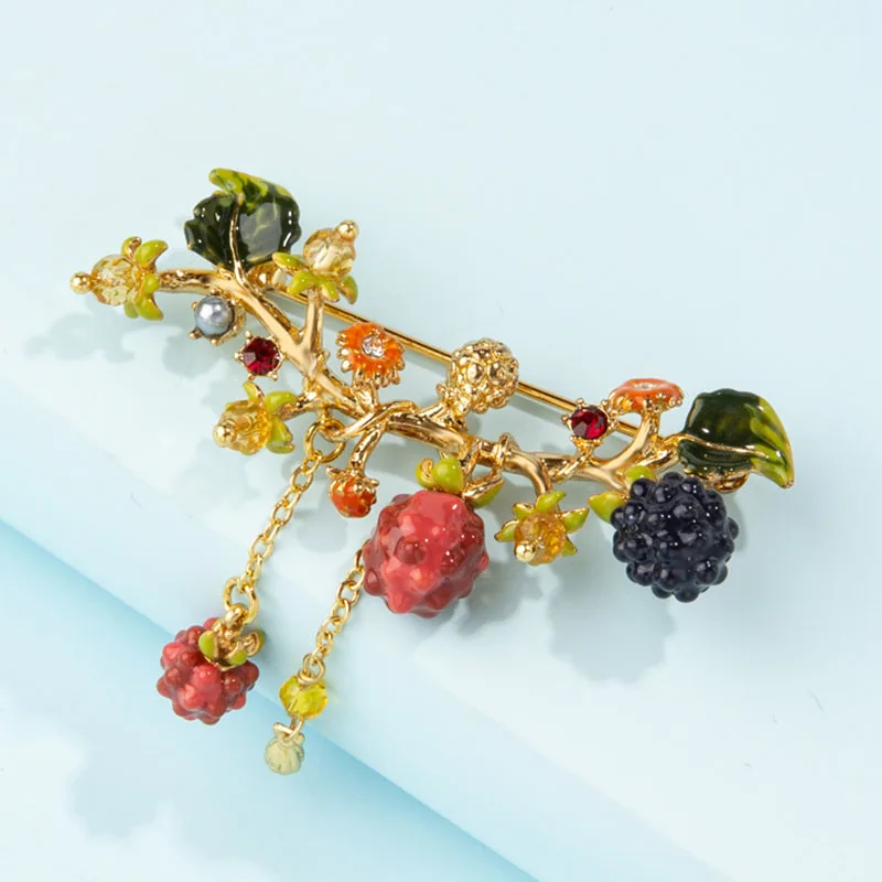 

Классическая эмалированная брошь с ручной росписью, брошь-булавка из глазури малинового броши-булавки в виде цветов для женщин, Ювелирное У...