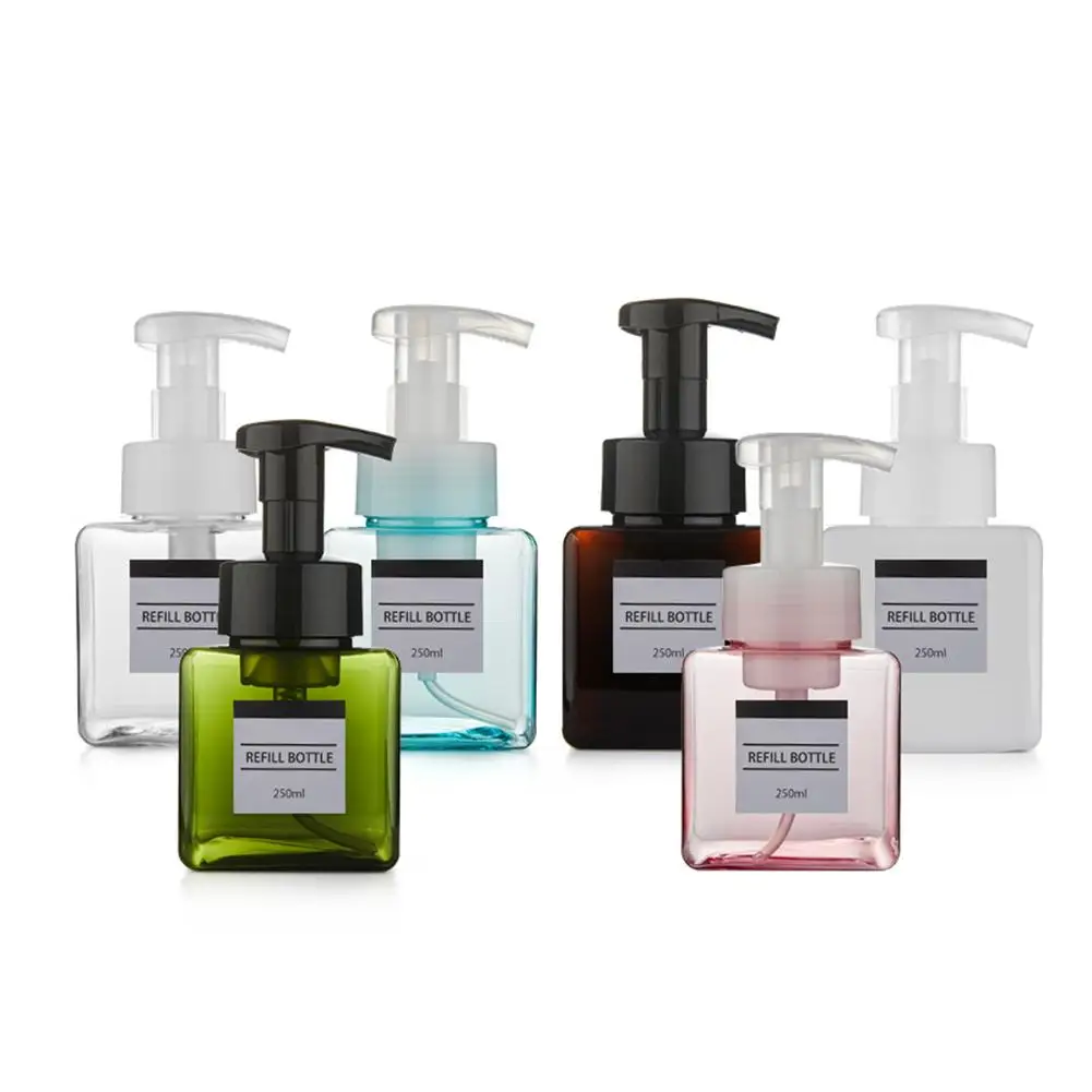 

250/450ml Refillable Pressing Plastic Bathroom Liquid Cosmetic Shampoo Liquid Soap Foam Dispenser Hand Pump Container Bottle