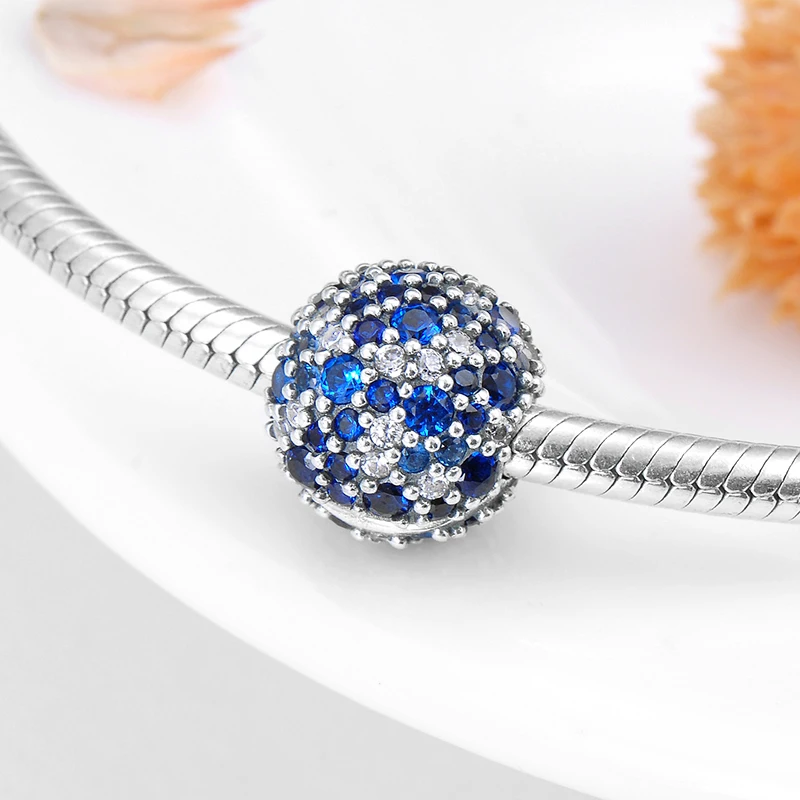 Подвески с фиксированными клипсами разноцветные синие CZ настоящее 925 пробы