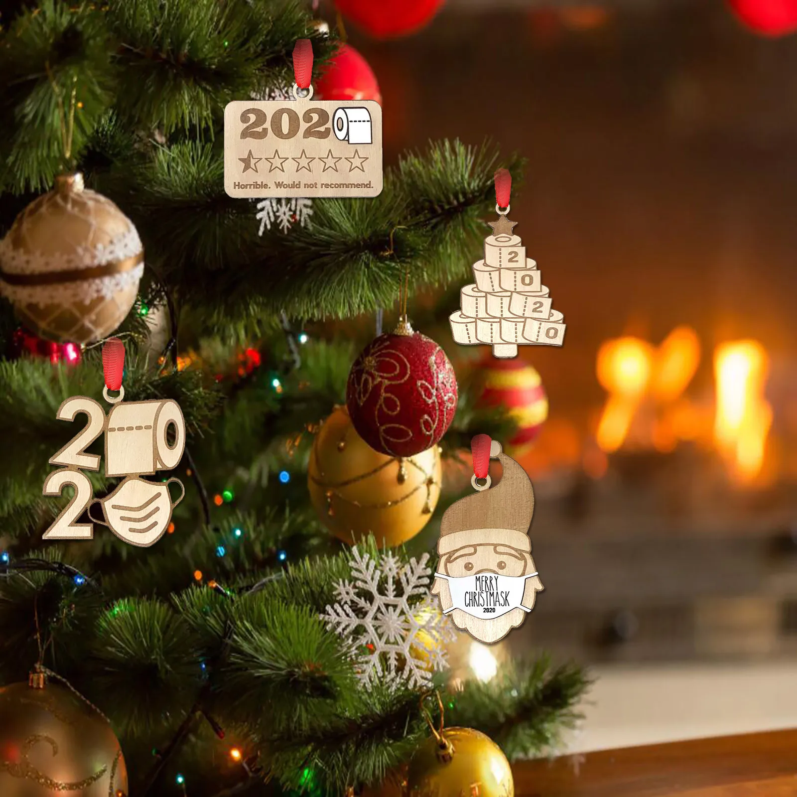 1 шт. Navidad Decoración Navideña деревянные украшения в форме висячие для Рождественского