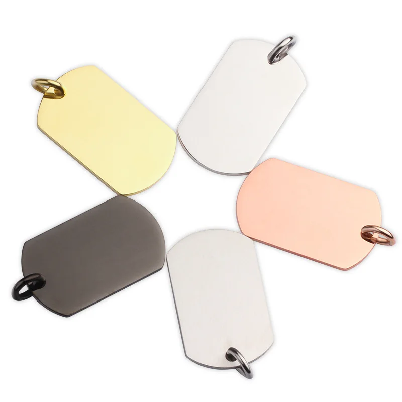 Нержавеющая сталь Зеркальная полировка/щетка Военная ID собачья табличка