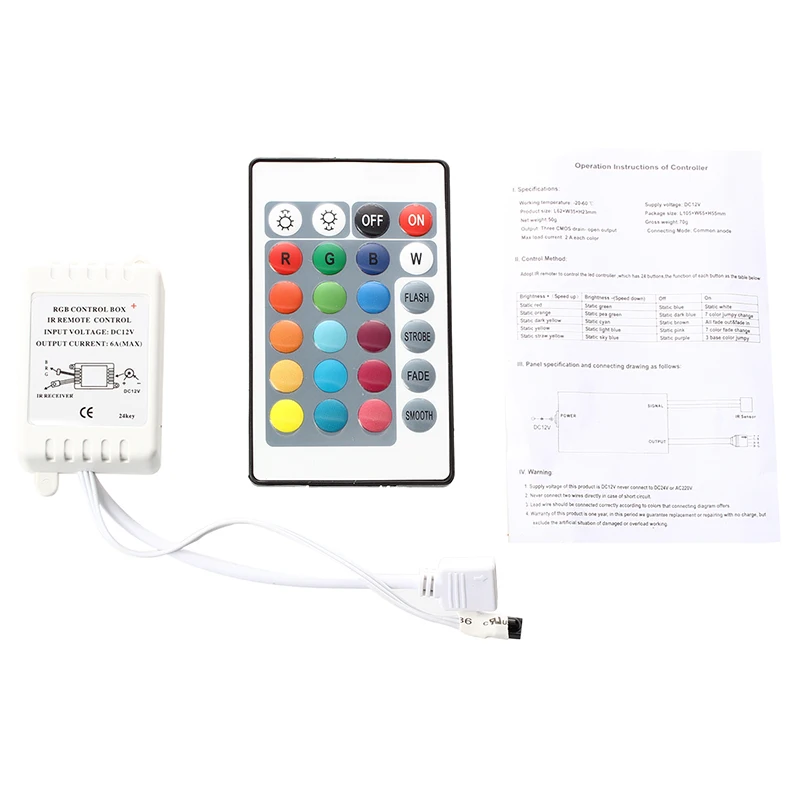 

IR Box Remote Controller 24 Keys for RGB LED Light Strip