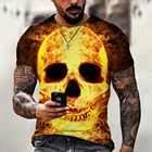 Мужская футболка с 3D-принтом черепа, Летняя Повседневная дышащая футболка большого размера с круглым вырезом и коротким рукавом