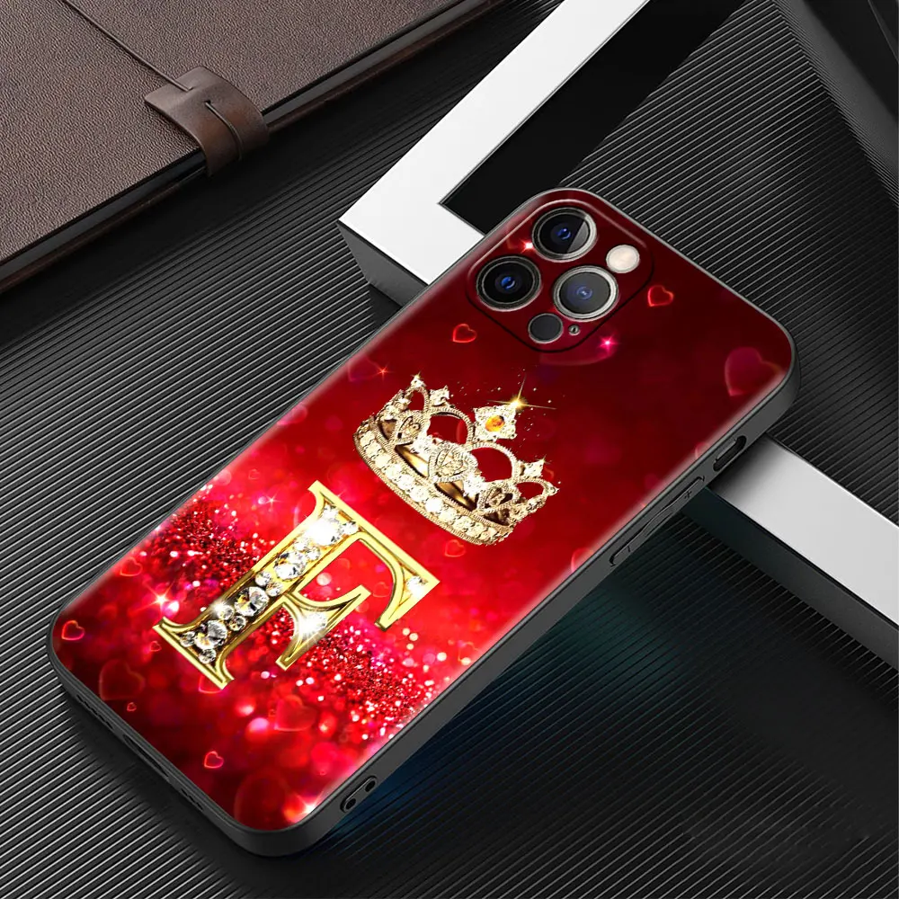 hot sale case for apple iphone 13 12 mini 11 pro 7 8 xr x xs max 6 6s plus se 2020 5 5s soft phone cover red diamonds letter free global shipping