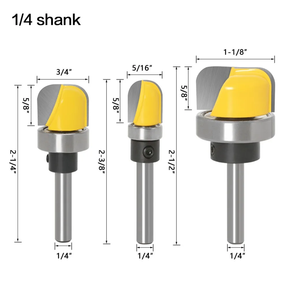 

3pcs Router Bit Bowl & Tray Round Nose Router Bit Set Solid Hardened Steel
