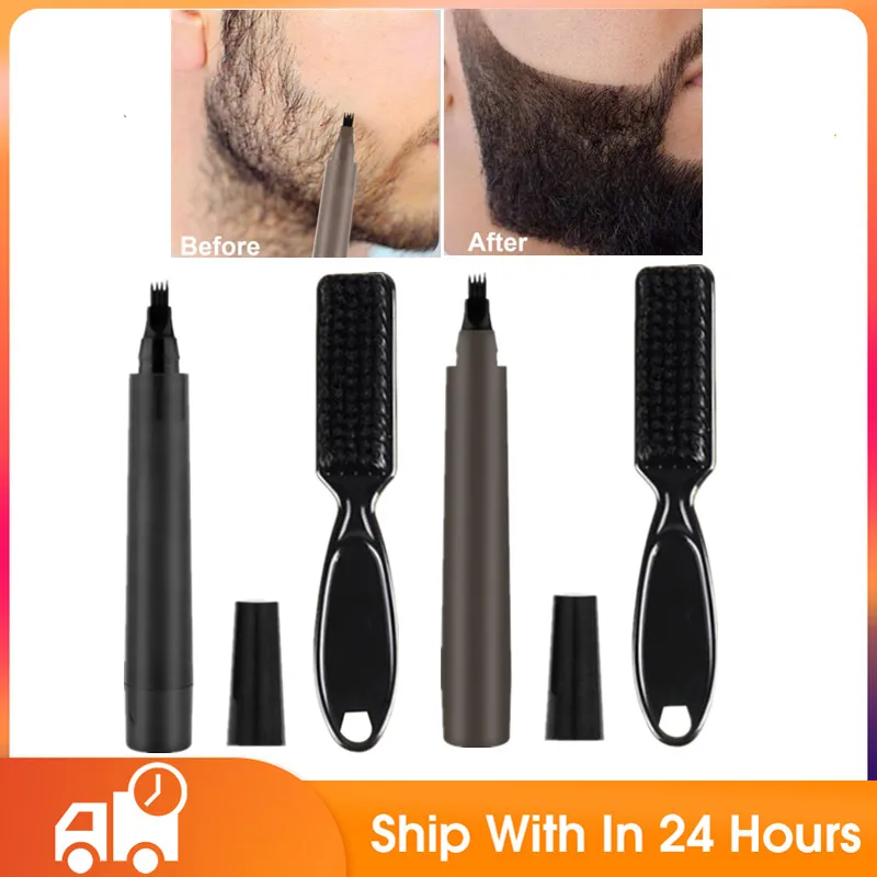 

2 шт. борода ручка заполнения набор парикмахерских карандаш с верхней частью для волос щетка для ухода за волосами гравировка Стайлинг Инст...