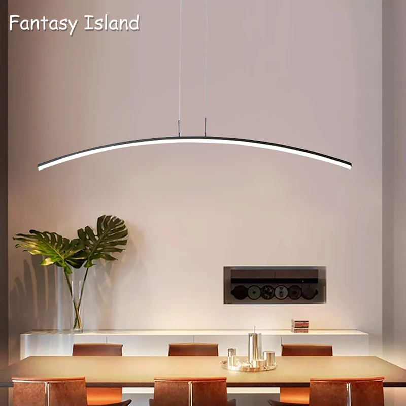 

Современная подвесная люстра, офисный светильник для столовой, гостиной, кухни, домашний декор, светодиодсветильник лампа черного цвета