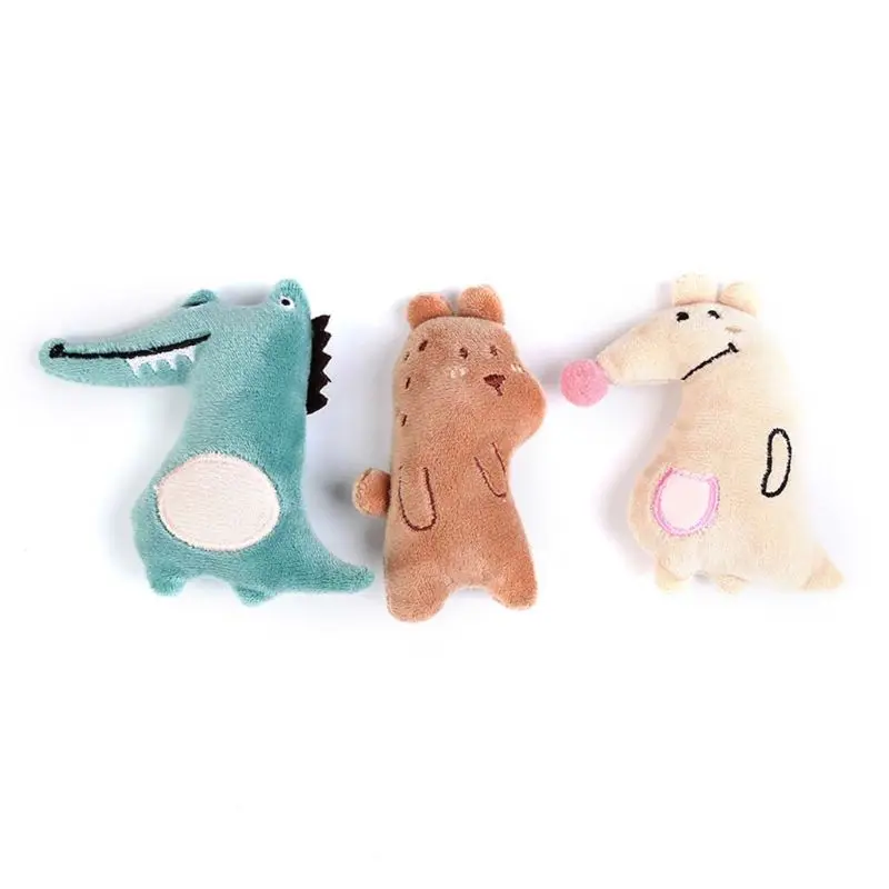 

6pcs Dinosaur Shape Funny Plush Toy Cat Teeth Grinding Catnip Kitten Chewing 449C