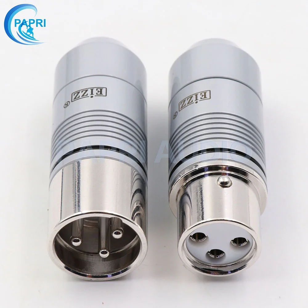 EIZZ 2 шт. Tellurium медь 3 булавки Мужской Женский XLR разъем MIC змея 24 К золото Платиновое покрытие аудио усилитель микрофонный кабель Jack