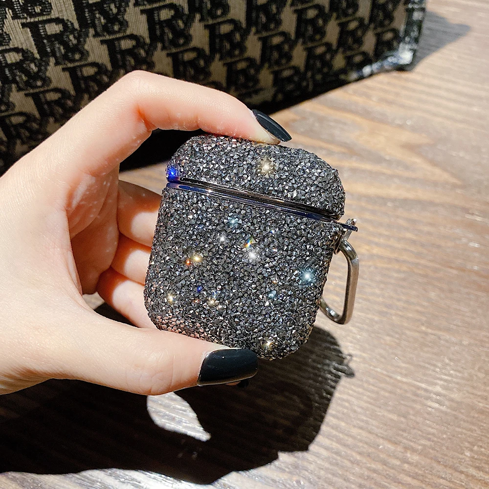 Блестящий жесткий чехол из поликарбоната для наушников Apple AirPods 2 1 роскошный