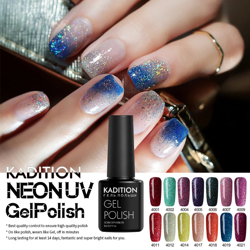 KADITION неоновый гель для ногтей Набор Блестящий Светодиодный УФ Полупостоянный