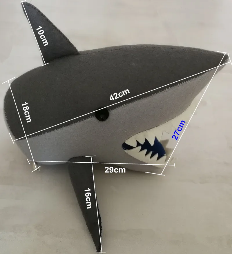 Shark Животные жираф слон Фламинго голова настенное крепление Мягкие плюшевые игрушки украшения спальни Войлок художественные настенные куклы фото реквизит - Цвет: Shark