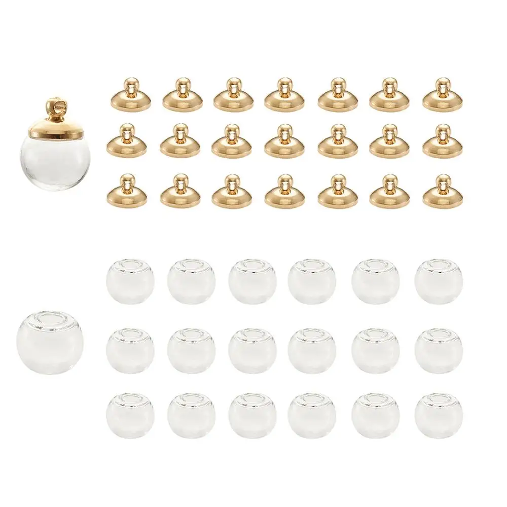 Круглые механизированные подвески из дутого стекла с золотым покрытием для