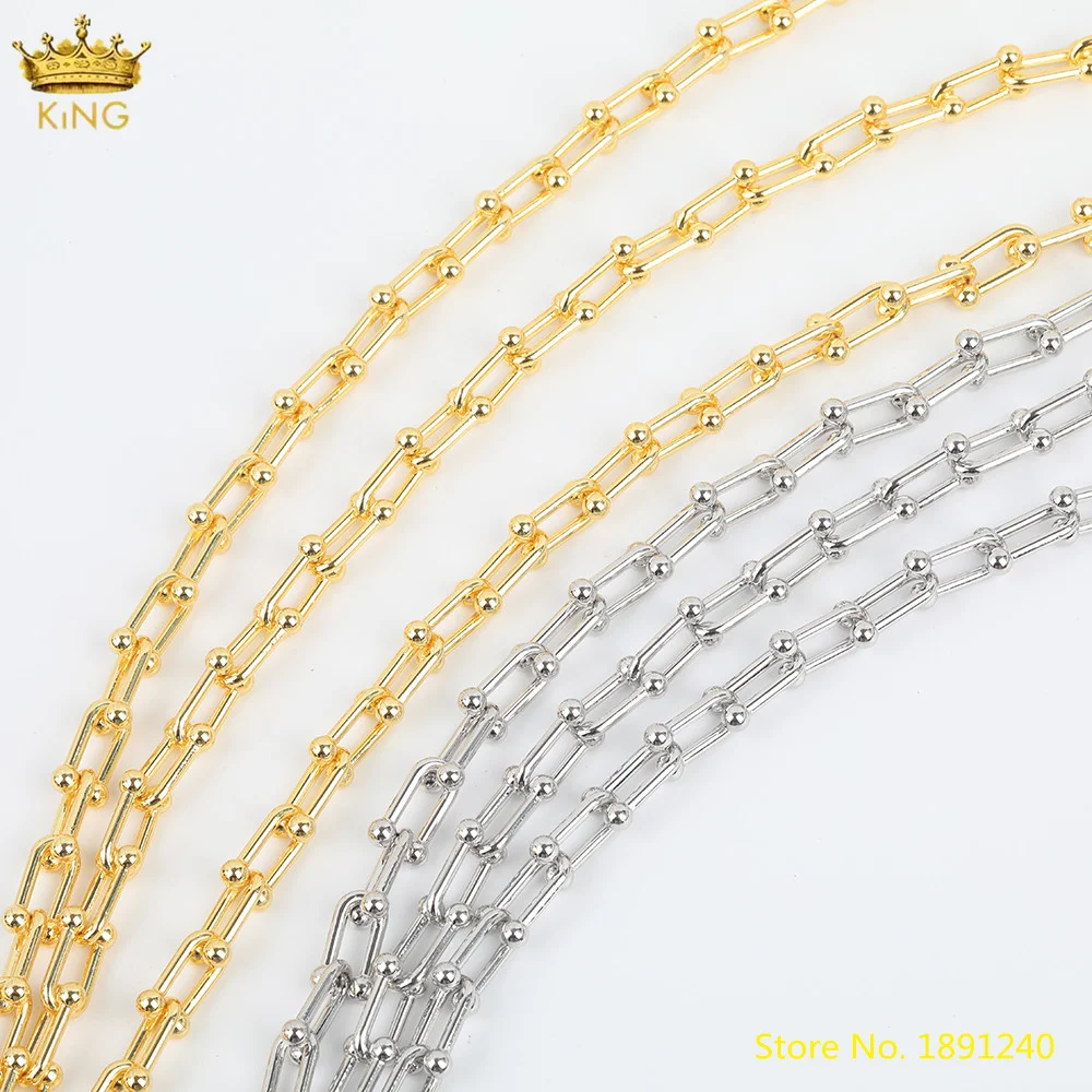 

5Meters 9X15mm Gold Silvery Keep Color Open Chains Jewelry Accessories Making,Metal Oval Clasps Necklace Chains Accessories