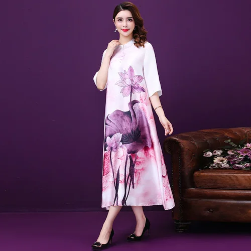 Женское длинное свободное платье-трапеция элегантное ТРАПЕЦИЕВИДНОЕ ПЛАТЬЕ С