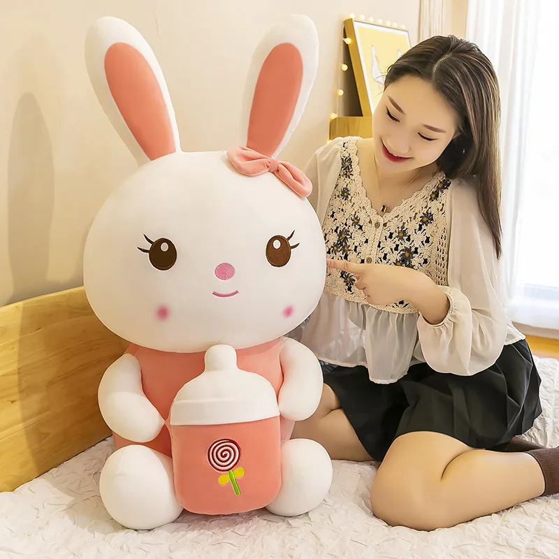 

Zqswkl 35/45/60/85 см в бутылке, кролик, кавайная плюшевая игрушка, милый кролик, кукла, подарок для девочек, Подушка для сна, обнимашки, рождественск...