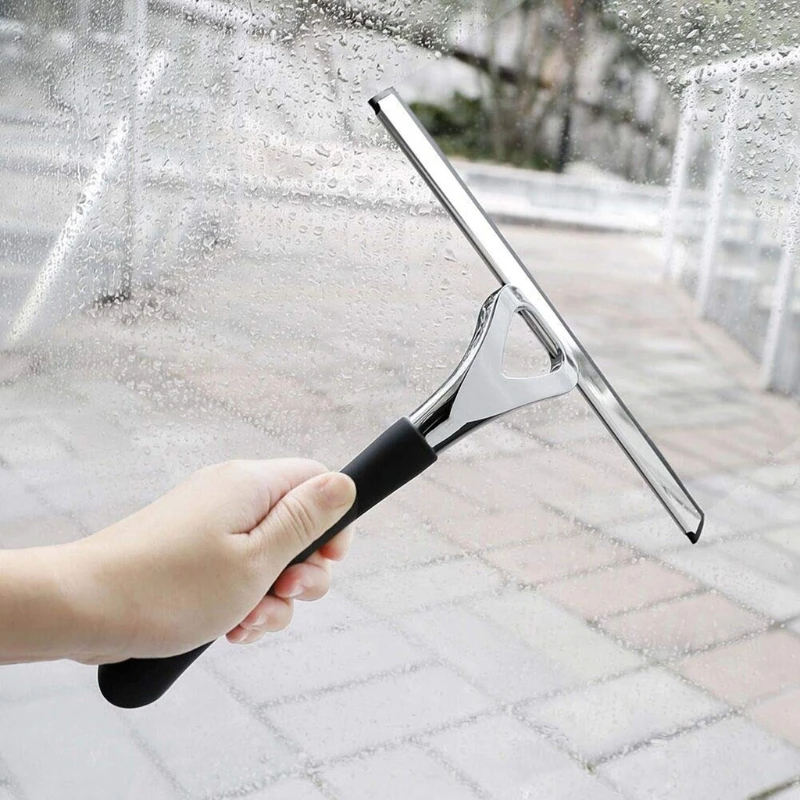 

Zinc Alloy Shower Squeegee Window Glass Wiper Scraper Cleaner Bathroom Kitchen