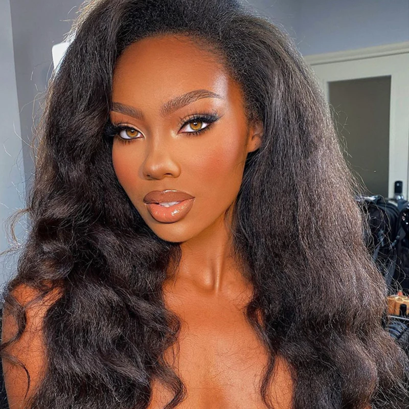 Человеческие волосы DreamDiana бразильские Парики Yaki с эффектом омбре плотность 150