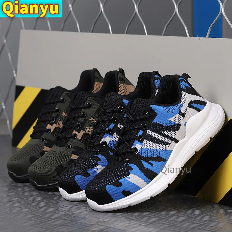 

2021 Men's and women's steel toe safety shoes, anti-puncture boots, indestructible lightweight breathable protective shoes