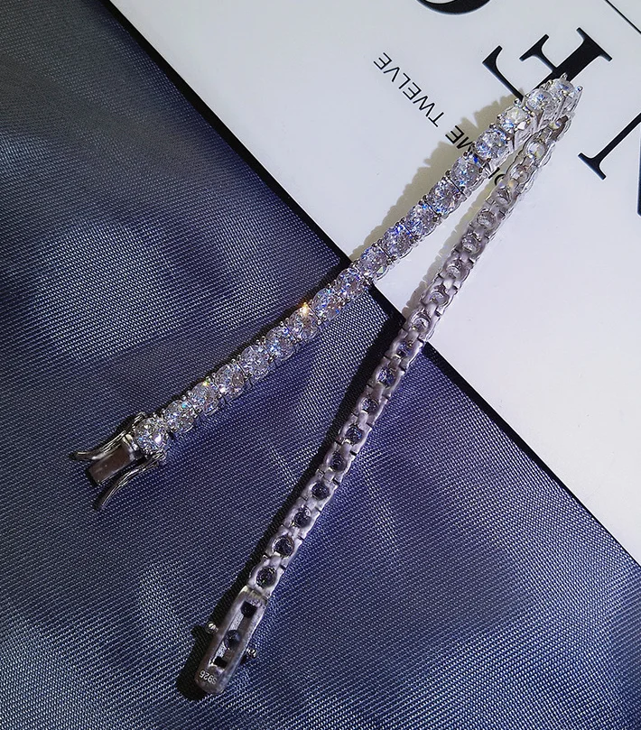 

bel S925 Sterling Silver Bracelet women's full diamond sgd