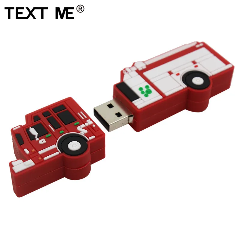 TEXT ME мультяшная модель пожарного грузовика usb2.0 4 ГБ 8 16 Флешка USB флешка креативный