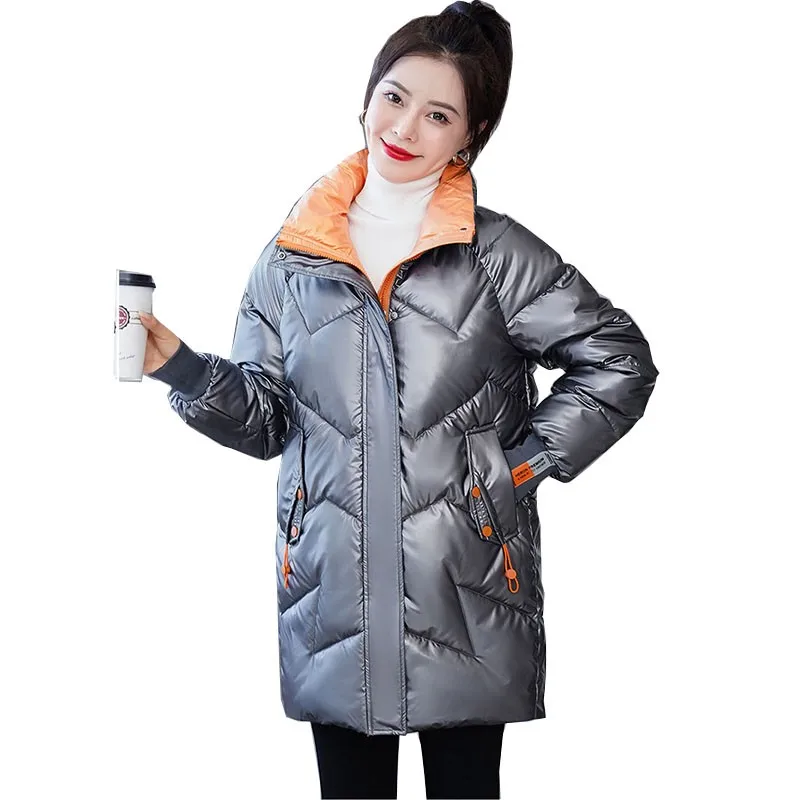 

Парка женская зимняя на хлопковом пуху, с подкладкой, плотная, теплая, длинная, 2021