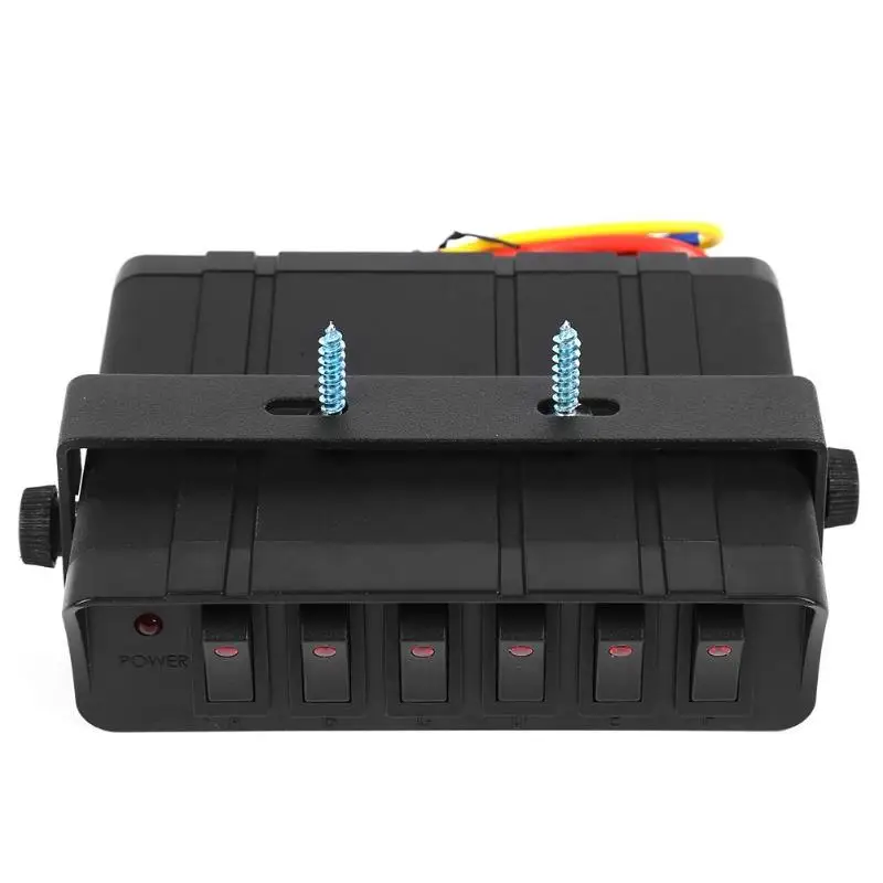 

30A Rocker Switch Box Emergency Strobe Light 6 Gang Controller Panel Car Marine Equipment with Waterproof Rubber Ring