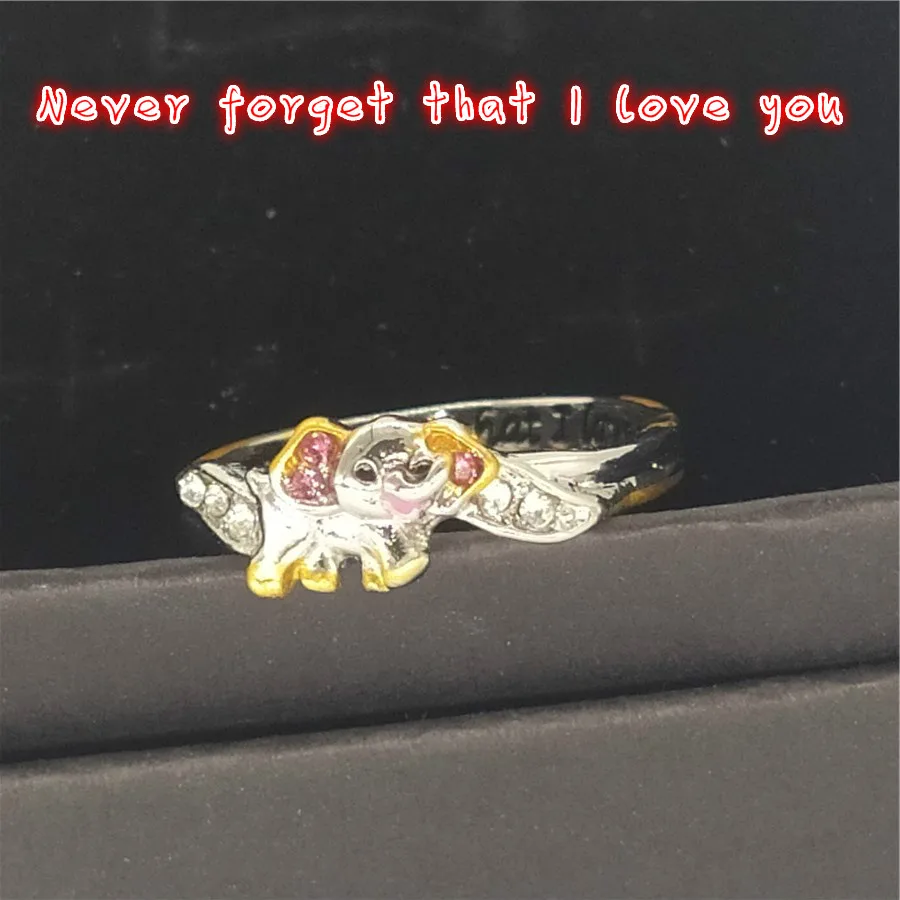 &quotНикогда не забывайте I Love You&quot (&quotлюблю тебя&quot Серебряный Цвет розовый слон с