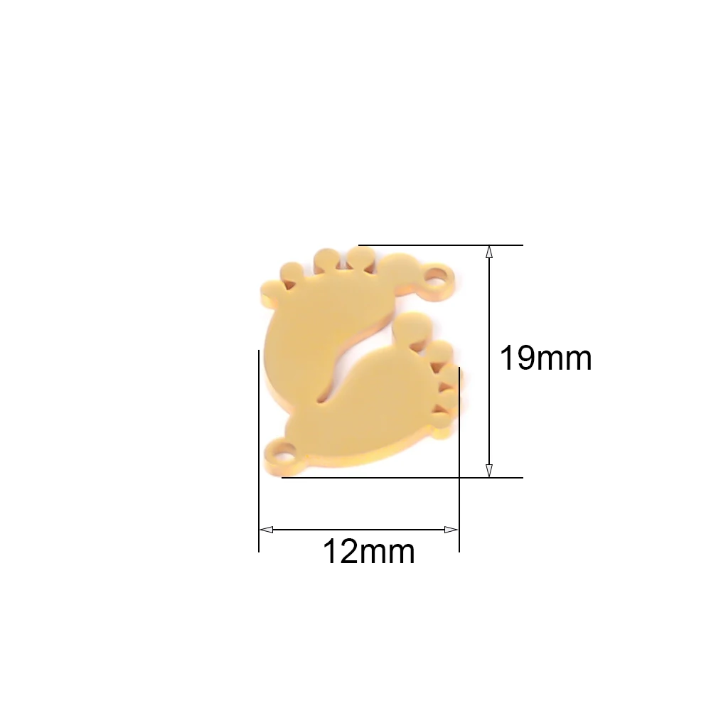 Semitree 5 шт. милые Подвески из нержавеющей стали для детских ног соединитель