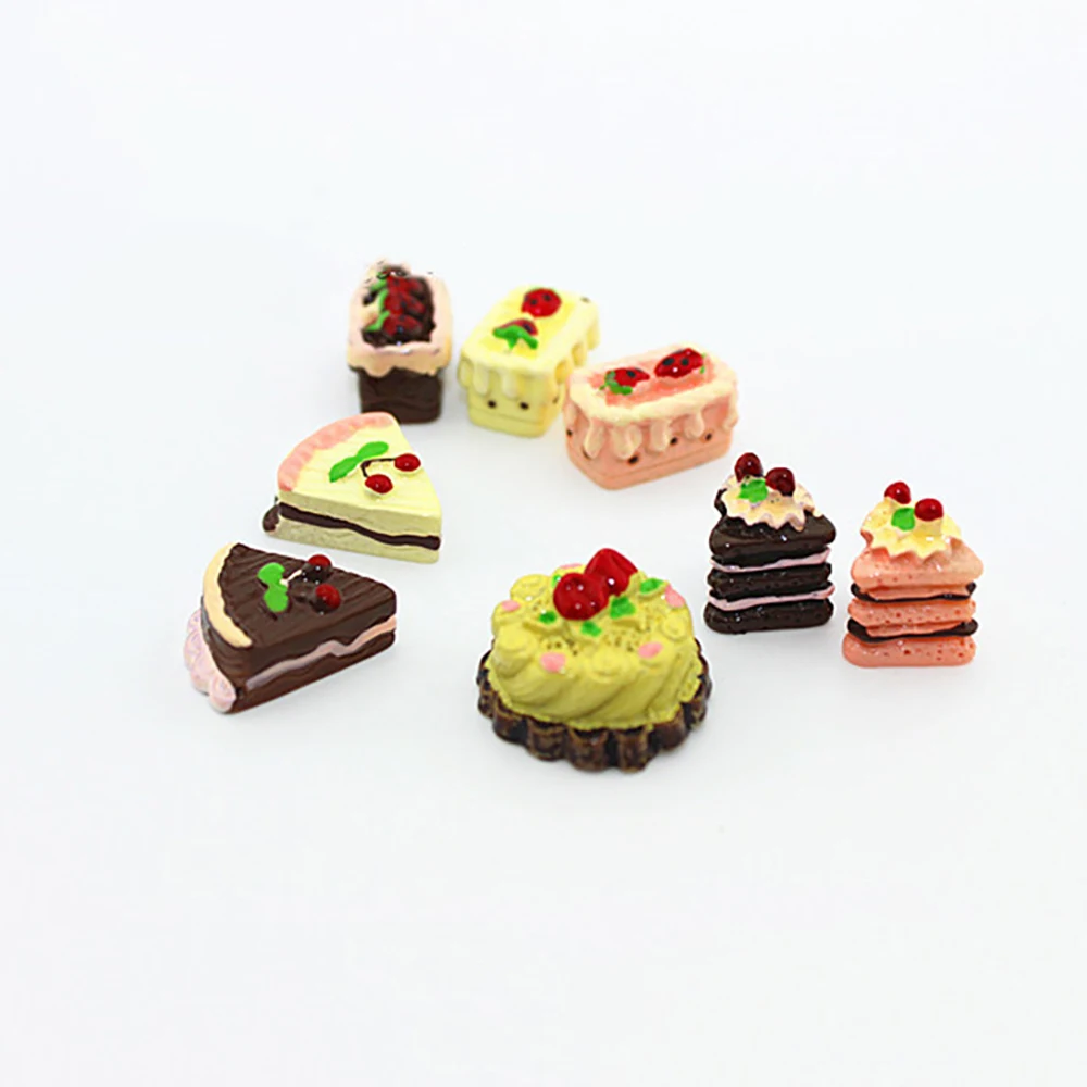 Миниатюрные аксессуары для кукольного домика из смолы имитация торта на день