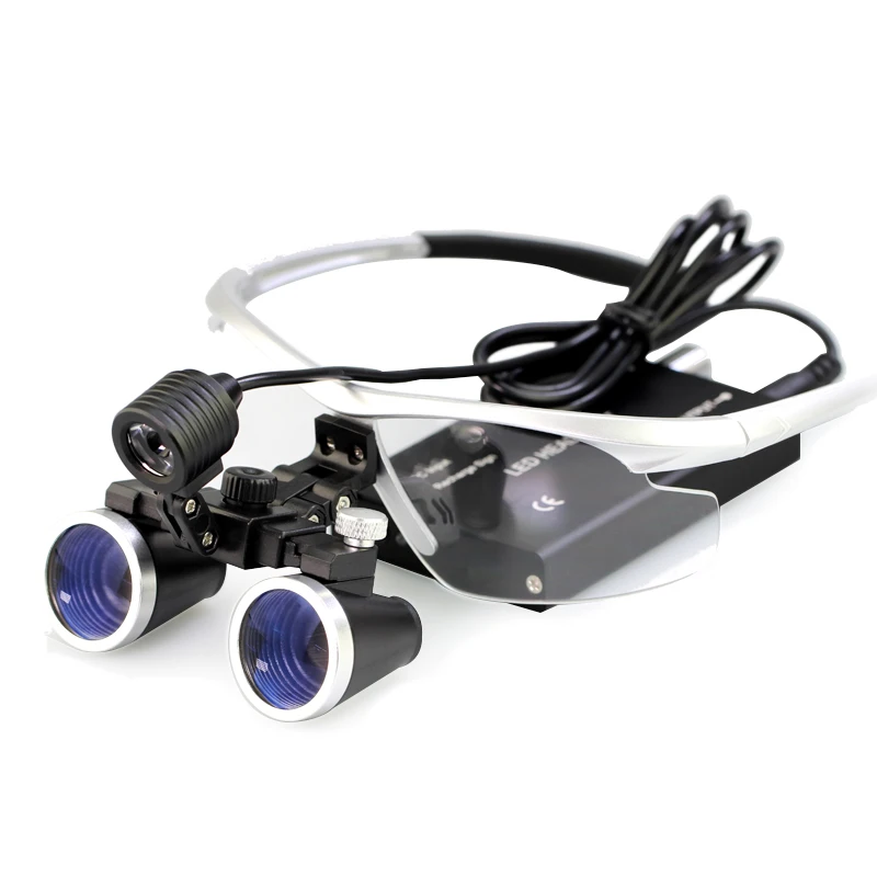 2.5X 3.5X Dental Loupes Dentist Binoculars Medical Operation Magnifying Glasses Lupa with Head Light Surgery Surgical Magnifier