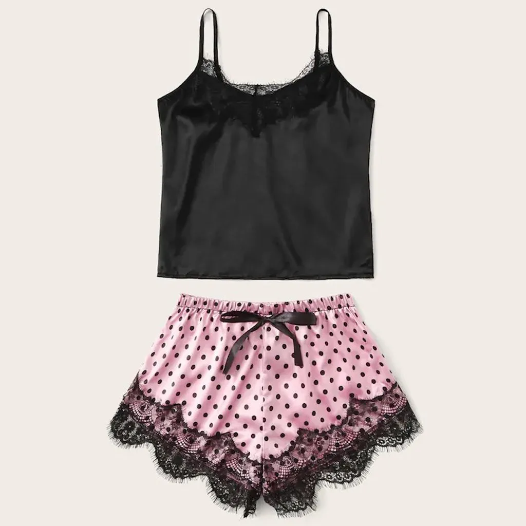 MIARHB женская пижама сексуальная без рукавов в горошек с принтом на de mujer ночная