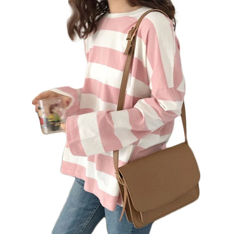 Женская футболка с длинным рукавом в полоску|Футболки| |