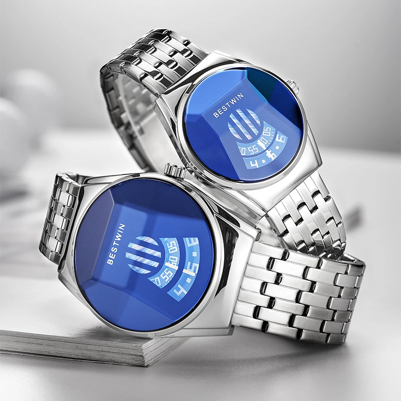 

BESTWIN Fashion Brand Quartz Watches Mens Waterproof Gold Luxury Wristwatches Relogio Masculino 2021 New Male no pionter Clock
