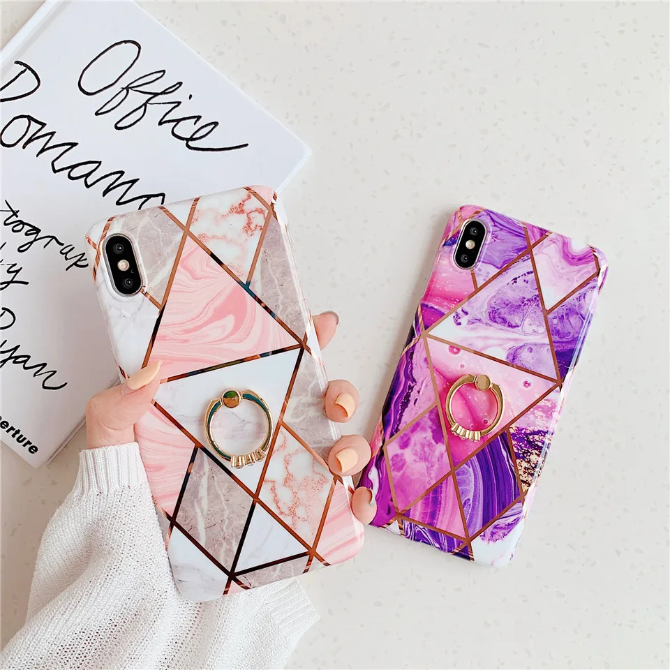 Милая девушка кольцо держатель мобильного телефона Coque Funda чехол для Apple iPhone X XS XR 7