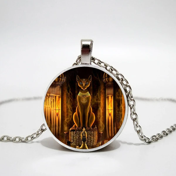 Древнеегипетским кошка Богиня кулон статуя Египет Господа подвесные стеклянные
