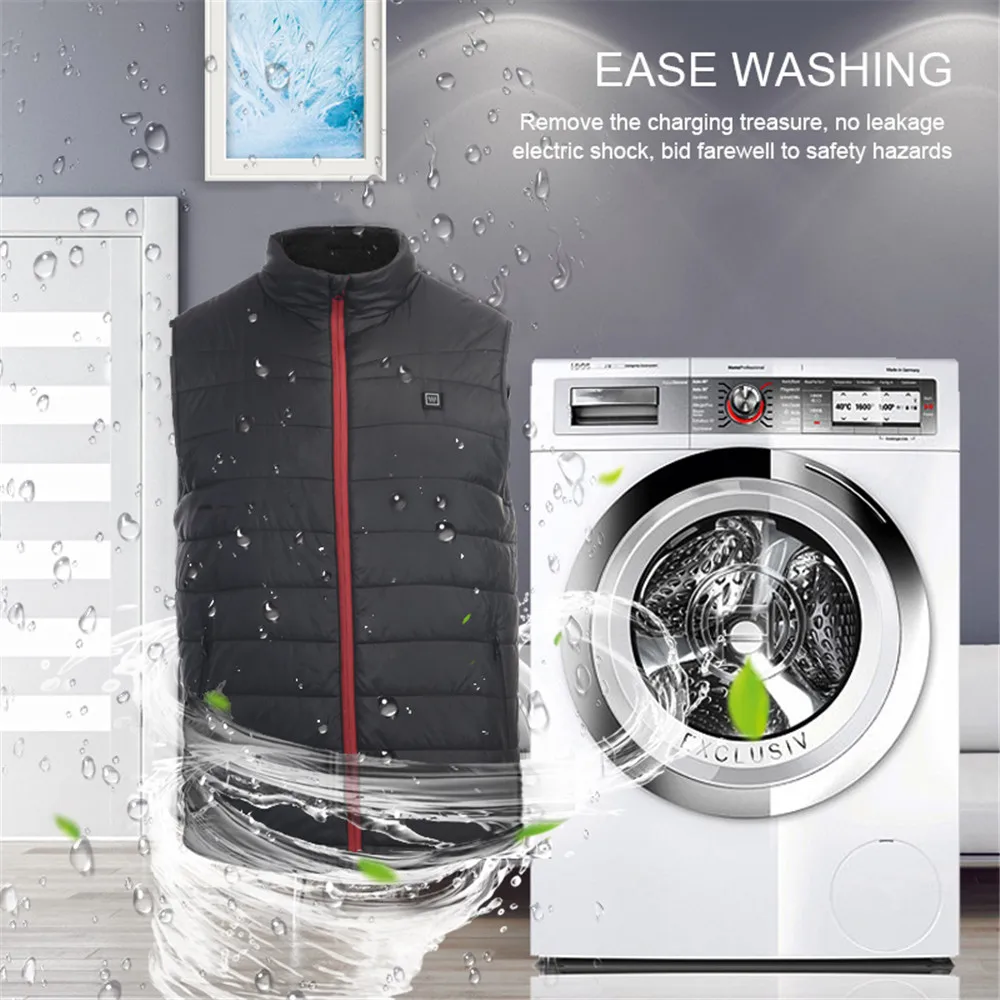 Winter Charging Heating Vest Water Washing Thermal Warm Woman Man For Camping Hiking Skiing Outing Heated | Спорт и развлечения
