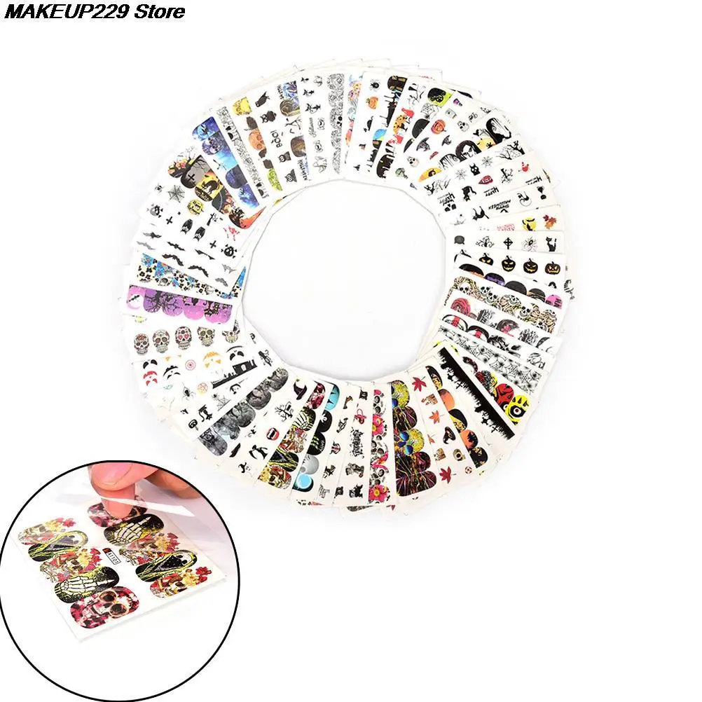 Горячая Распродажа 48 листов крутой дизайн ногтей полное покрытие переводные