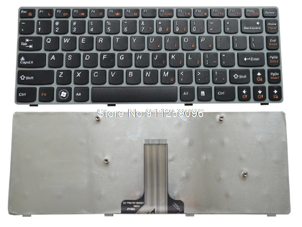 Клавиатура для ноутбука Lenovo V370 с английской раскладкой US 25011632 25011980 серой рамкой