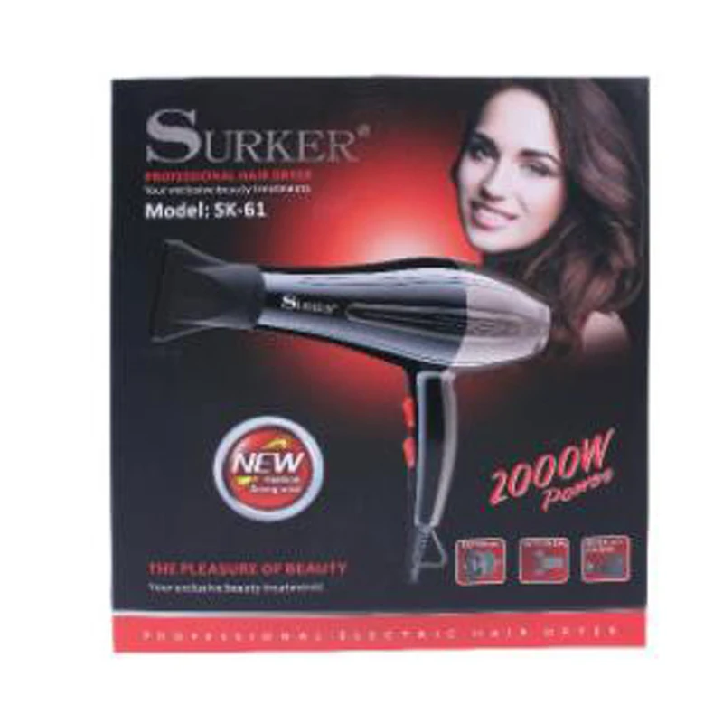 

Surker SK-61 high power negative ion hair dryer home hair salon multi-stage adjustment hot and cold electric wind blowing