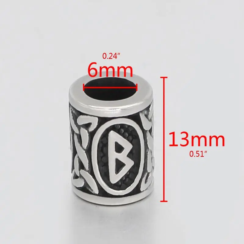 24Pcs Vintage Silver Norse Viking Rune Beads Bracelet Hair Beards Jewelry Making | Украшения и аксессуары