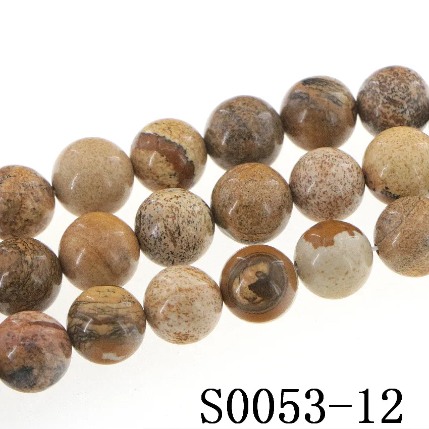 Fashion Natural Picture Stone Agates DIY4-12mm Beads Round Making Design Girl Gift Christmas Wedding Necklace Bracelet 15inch | Украшения и