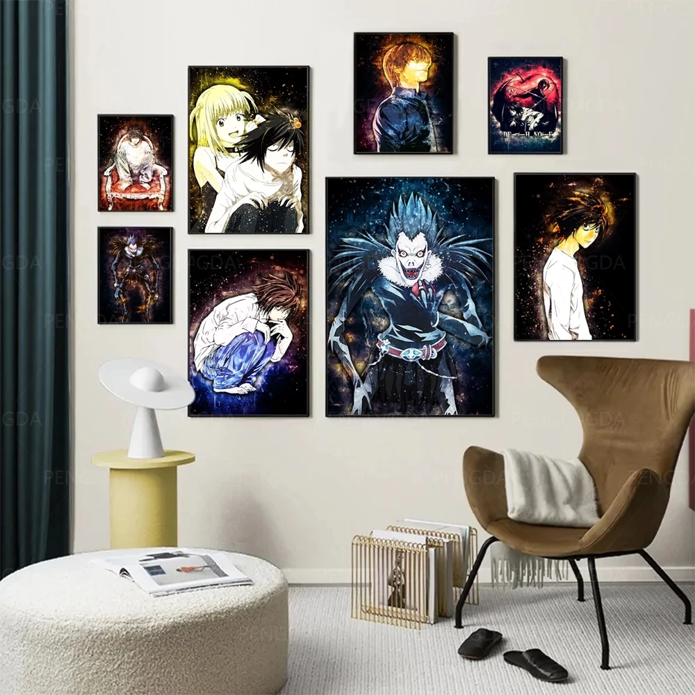 

HD Print Canvas Wall Art Animation Death Note Character Painting Modular Pictures Modern Living Room Poster Bar Home Decor Frame