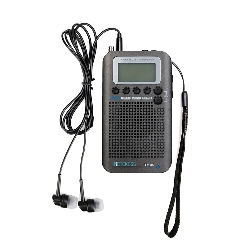 Портативный радиоприемник Retekess TR105 FM/AM/SW/CB/AIR/VHF с таймером