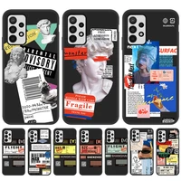 art label painted case for samsung a51 a52 a71 a50 a72 a70 a12 a21s a32 cases tpu funda for samusng a51 a31 a30 a21 s a70e cover